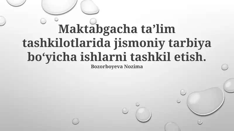 Jismoniy tarbiya ishlarini tashkil etish
