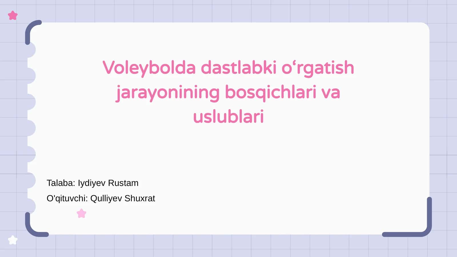 Voleybolda dastlabki o‘rgatish jarayonining bosqichlari va uslublari