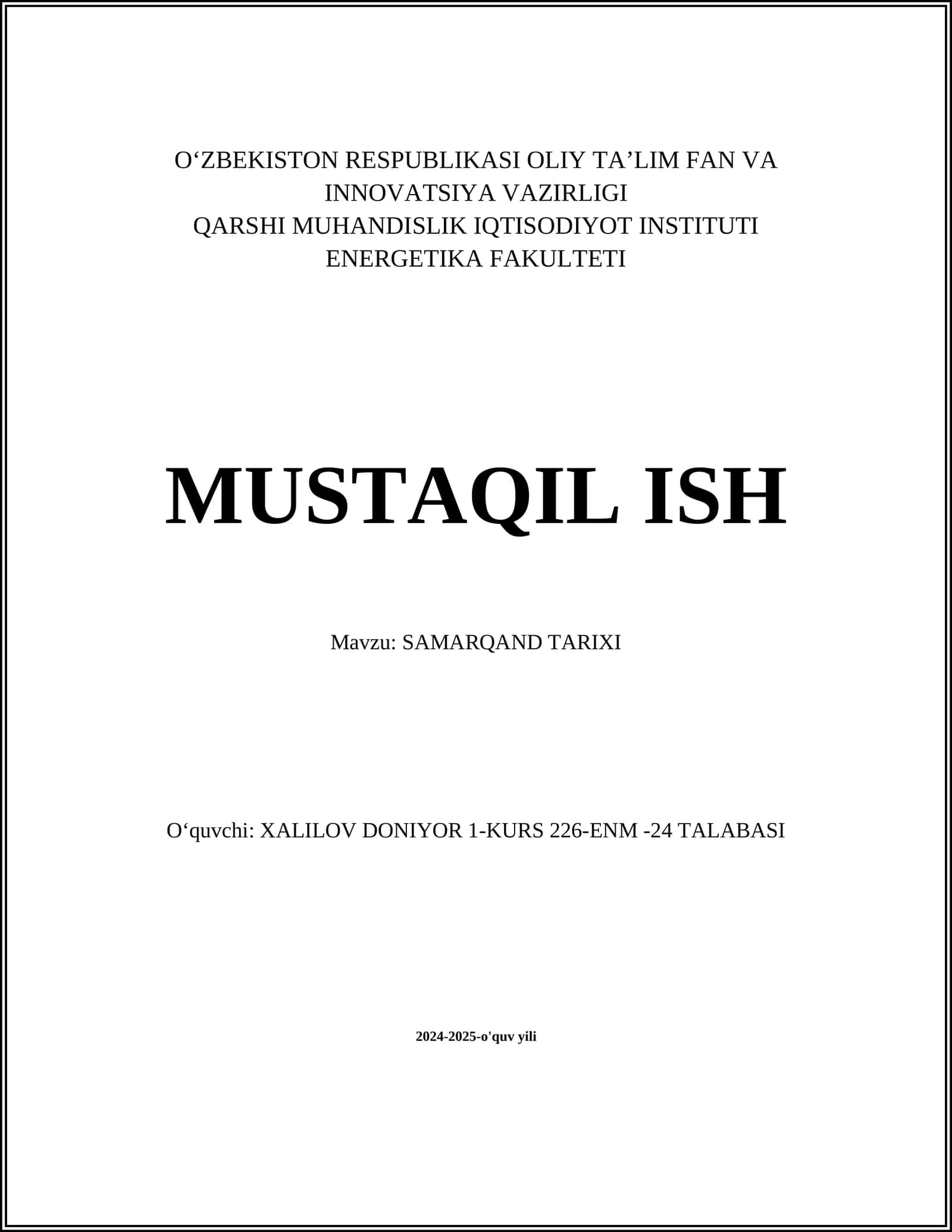 SAMARQAND TARIXI