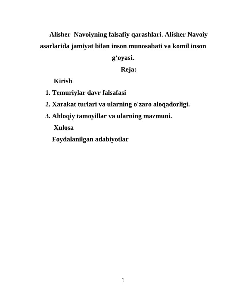 Alisher Navoiyning Falsafiy Qarashlari