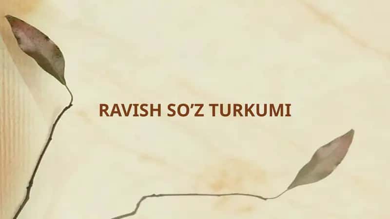 RAVISH SO’Z TURKUMI