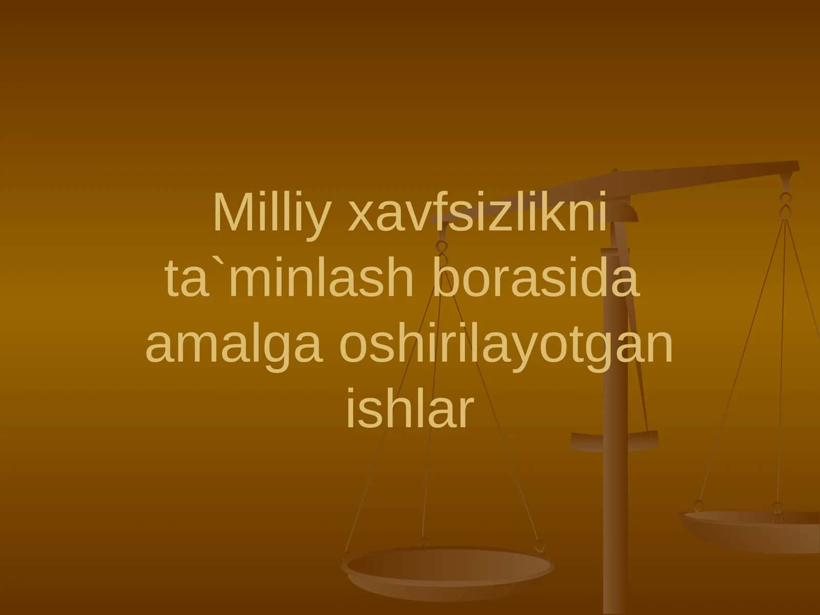 Milliy xavfsizlikni ta'minlash borasida amalga oshirilayotgan ishlar