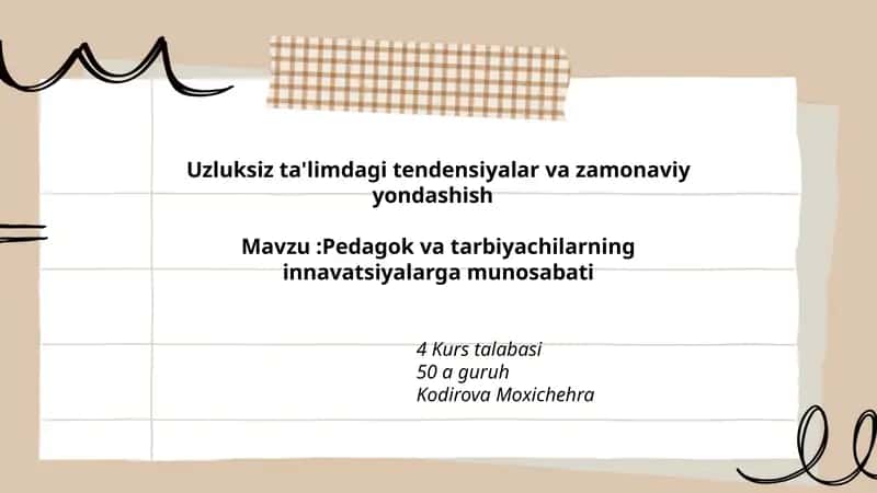 Pedagog va tarbiyachilarning innovatsiyalarga ijobiy va salbiy munosabati