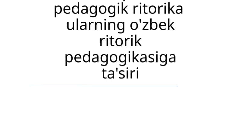 G'arbiy Yevropada Pedagogik Ritorika