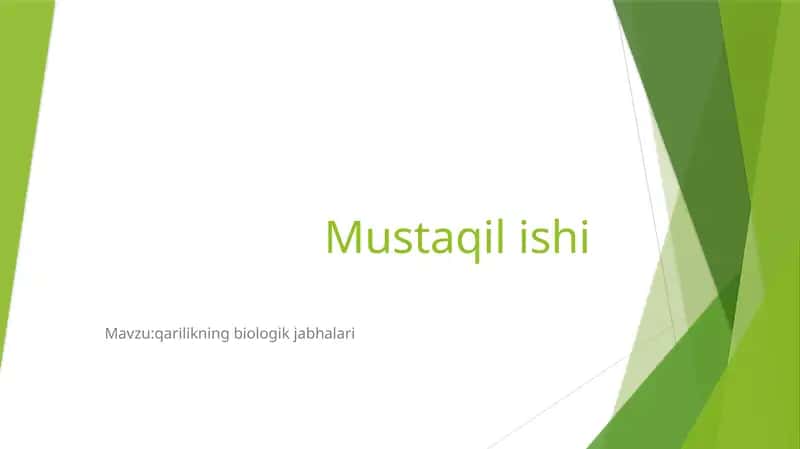 qarilikning biologik jabhalari