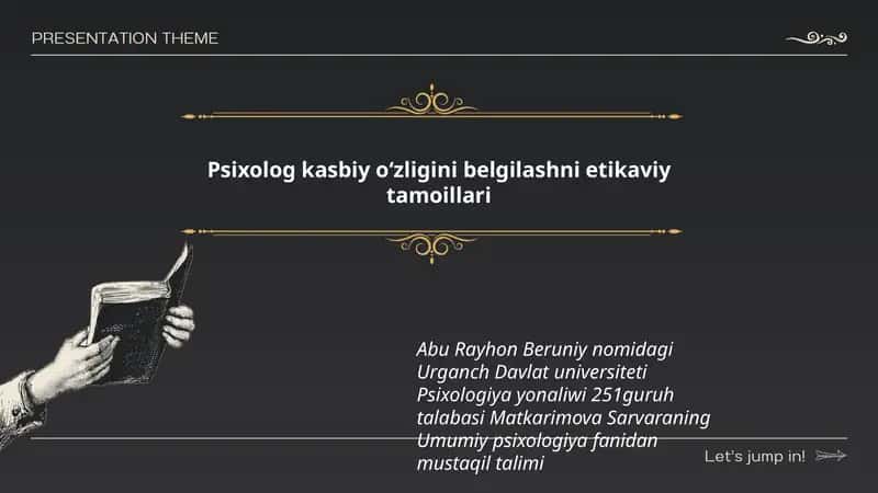 Psixolog kasbiy oʻzligini belgilashni etikaviy tamoillari