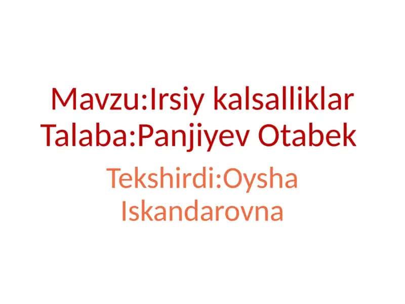 GEMOFILIYA KASALLIGI