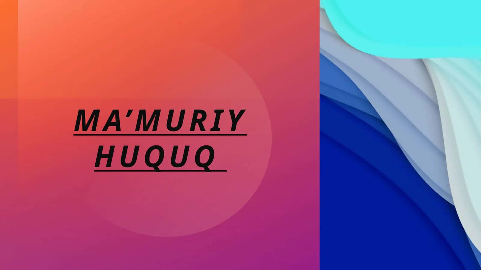 mamuriy huquq va uning turlari