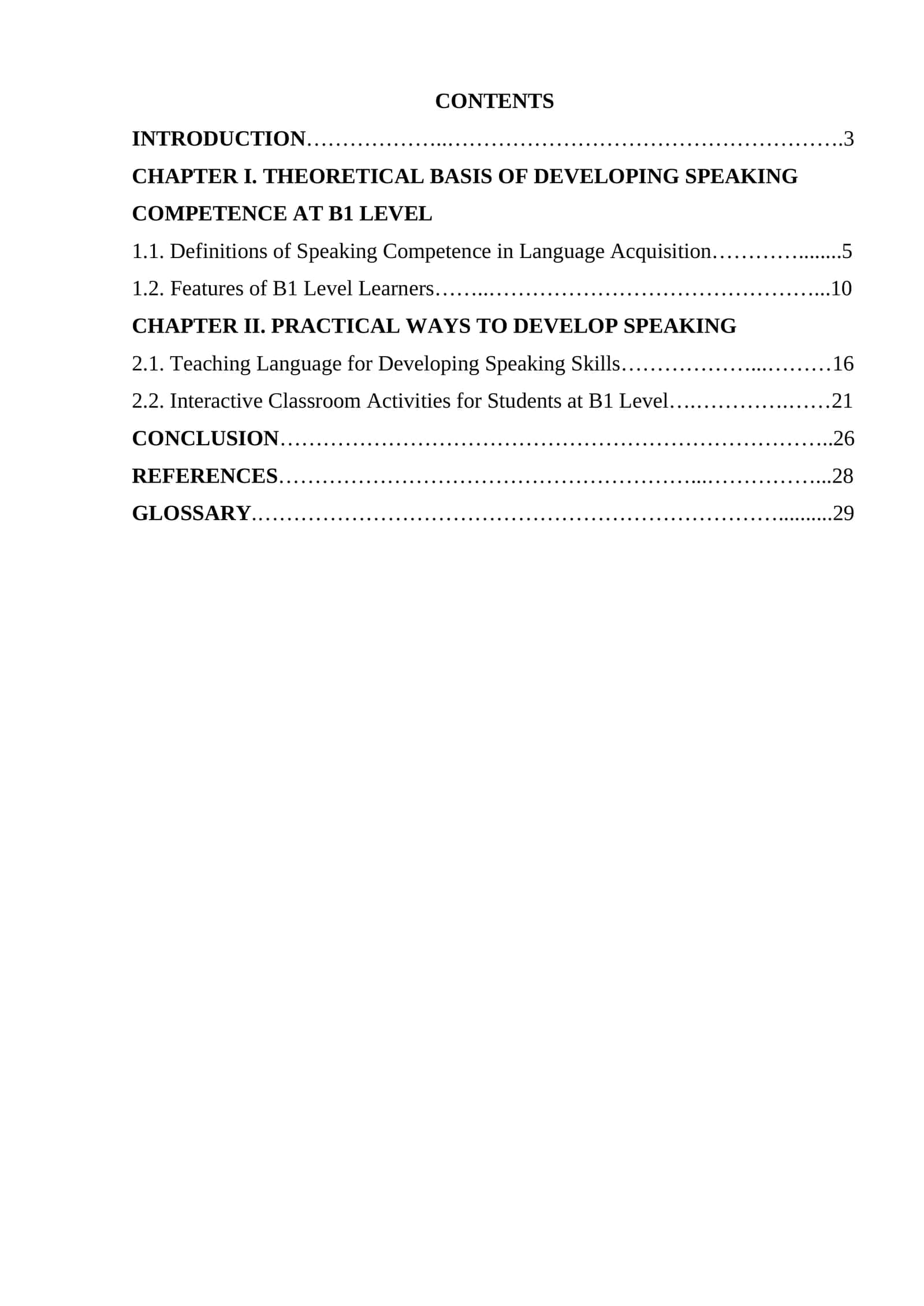 Developing speaking competence of B1 level learners