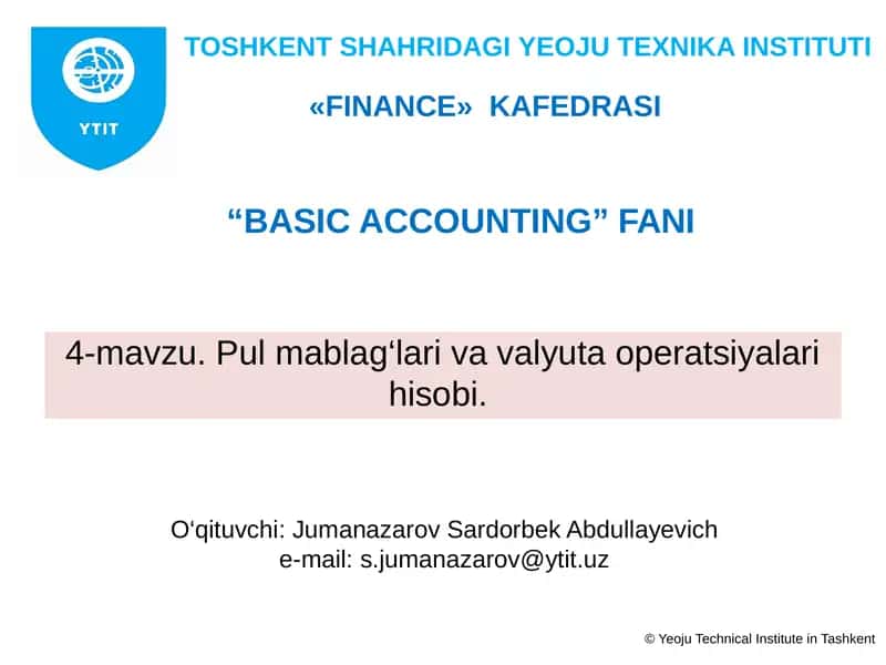 BASIC ACCOUNTING