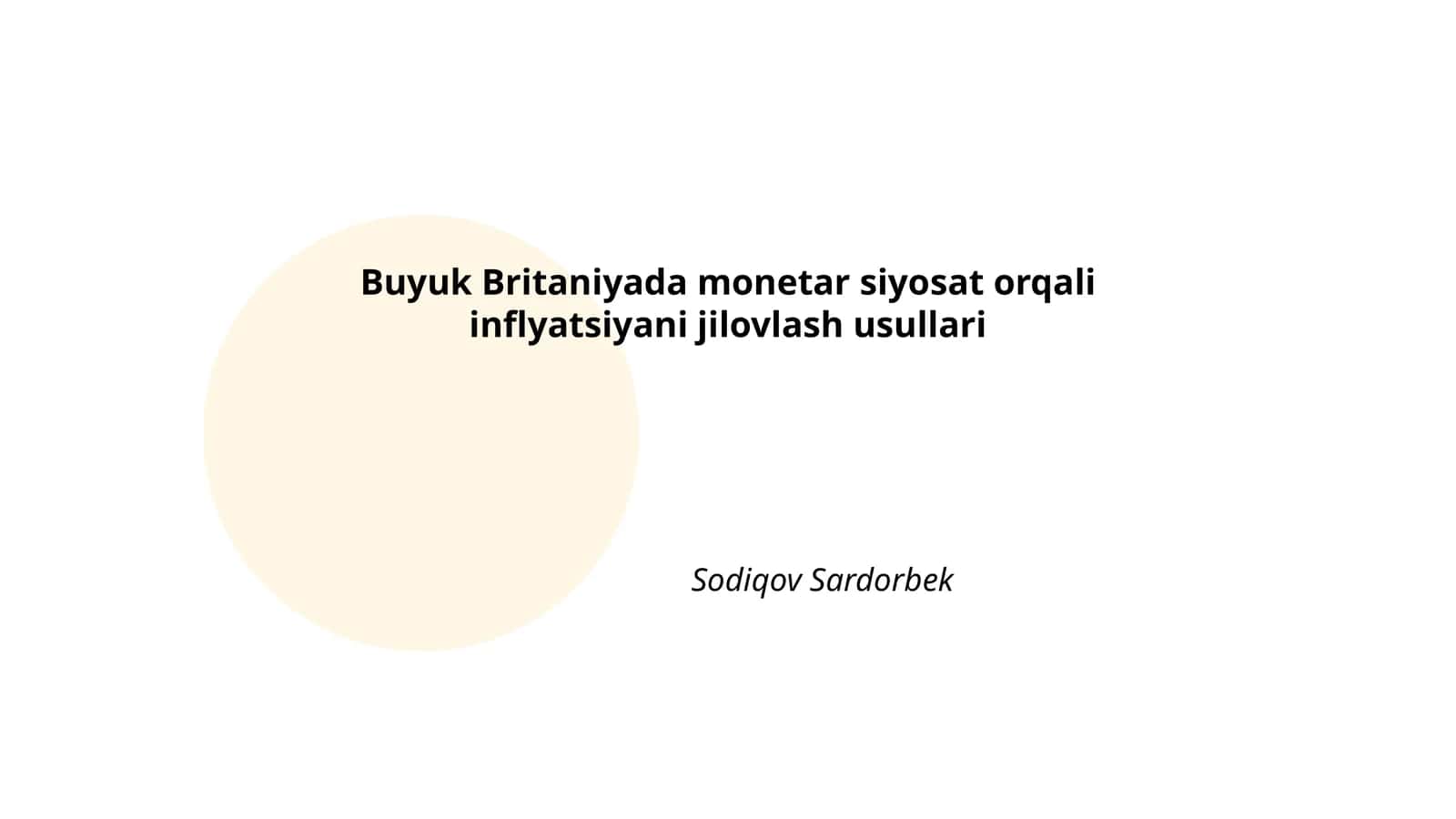 Monetar siyosat orqali inflyatsiyani jilovlash usullari