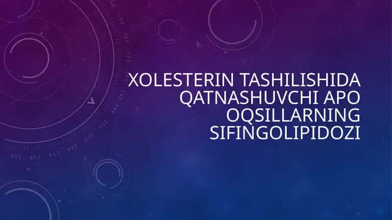 Xolesterin tashilishida qatnashuvchi APO oqsillarning sifingolipidozi
