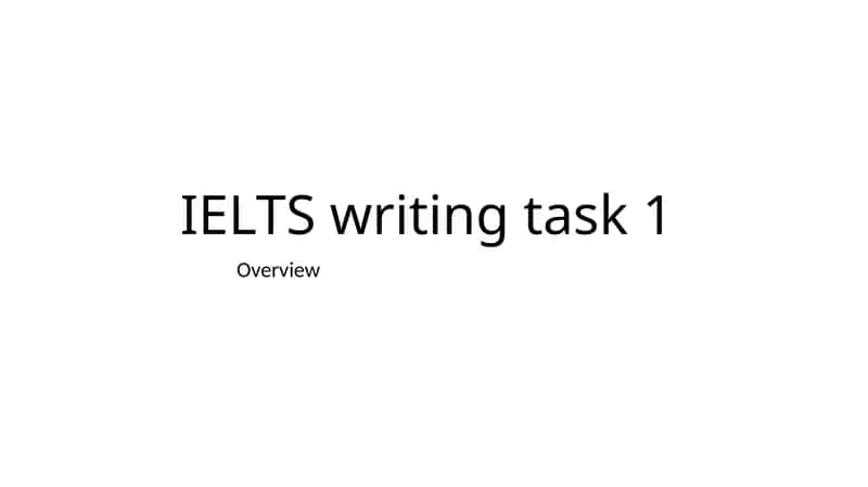 IELTS writing task 1