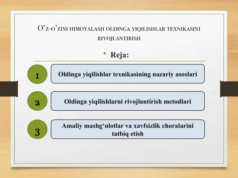 Oldinga yiqilishlar texnikasi