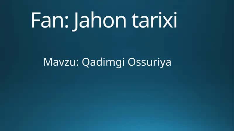 Qadimgi Ossuriya