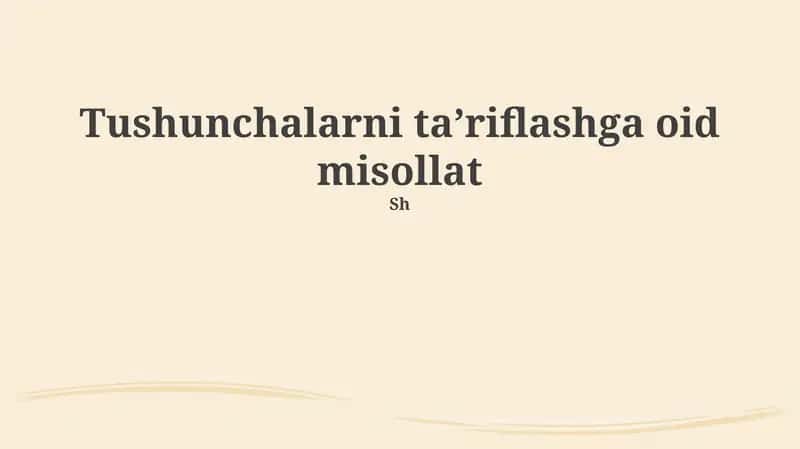 Tushuncha taʼriflash