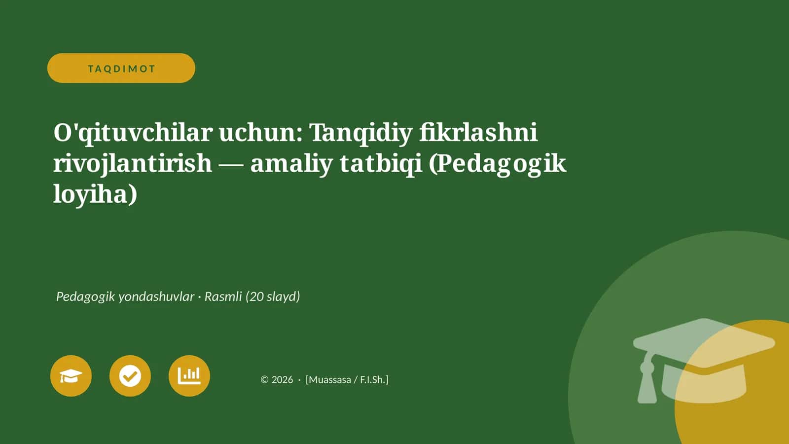 Tanqidiy fikrlashni rivojlantirish — amaliy tatbiqi