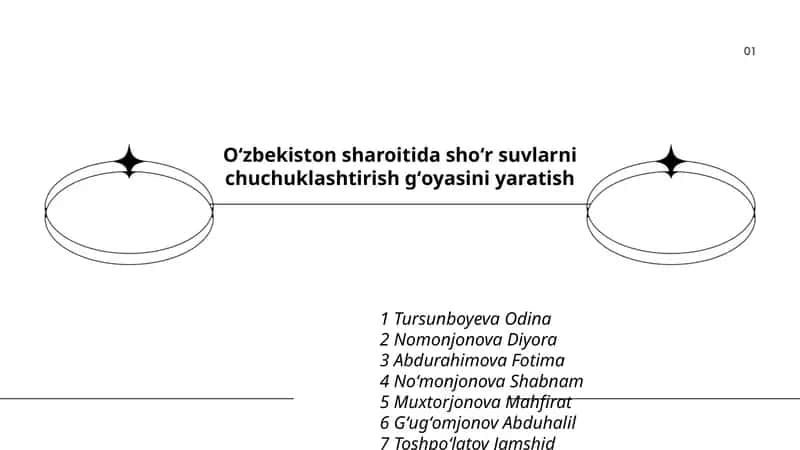 Oʻzbekiston sharoitida shoʻr suvlarni chuchuklashtirish gʻoyasini yaratish