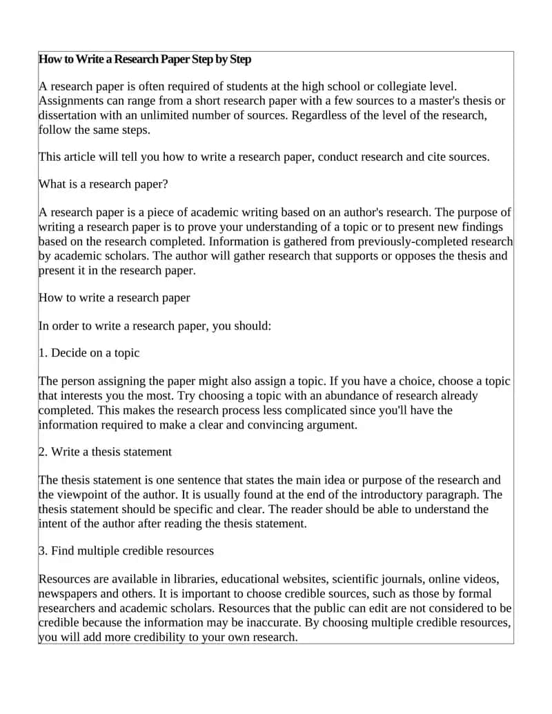 How to Write a Research Paper Step by Step