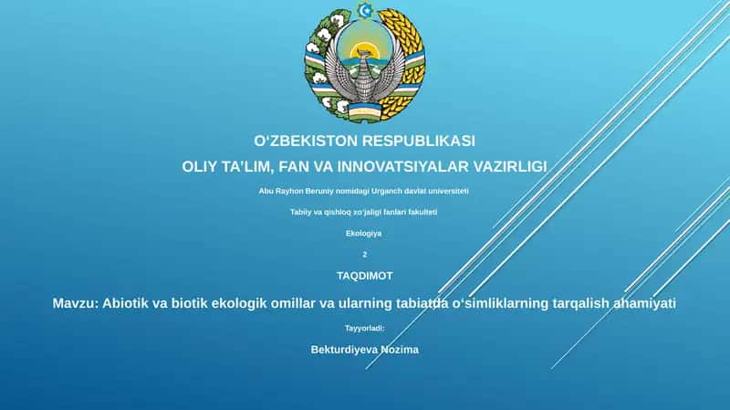 Abiotik va Biotik Ekologik Omillar