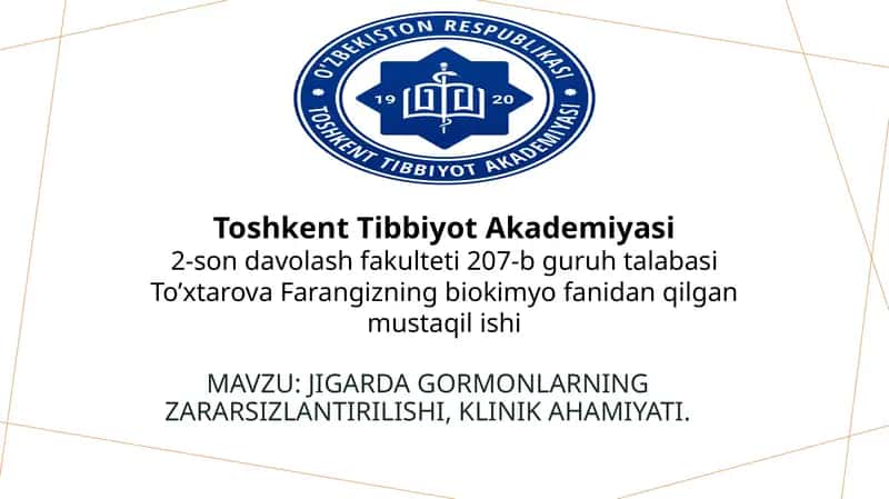 Jigarda gormonlarning zararsizlantirilishi, klinik ahamiyati