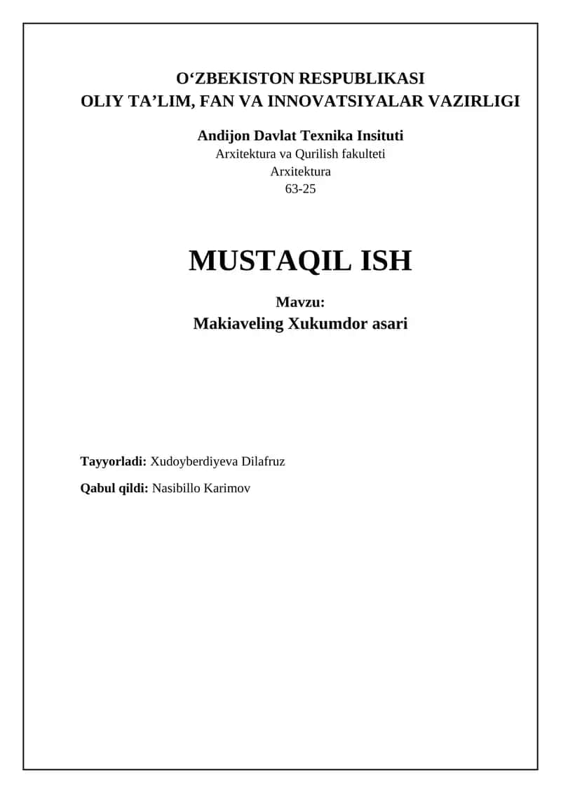 Makiaveling Xukumdor asari