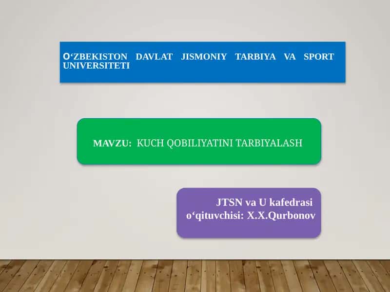 KUCHQOBILIYATINI TARBIYALASH