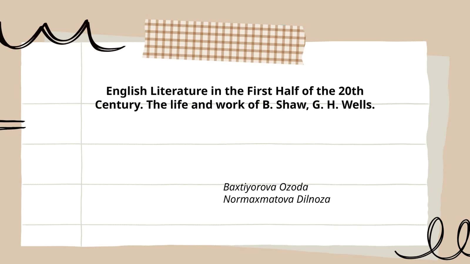 English Literature in the First Half of the 20th Century