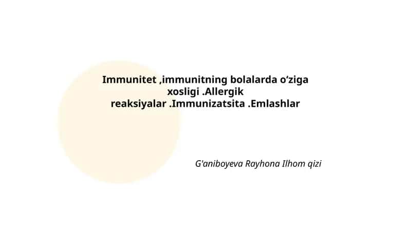 Immunitetning turlari