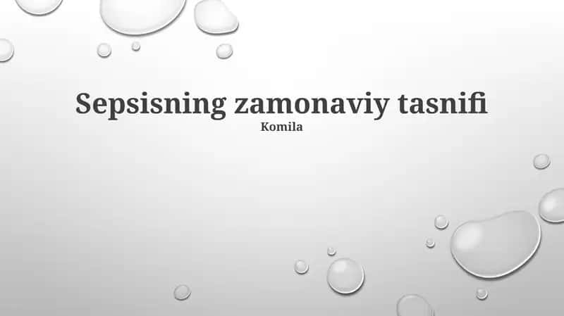 Sepsisning zamonaviy tasnifi