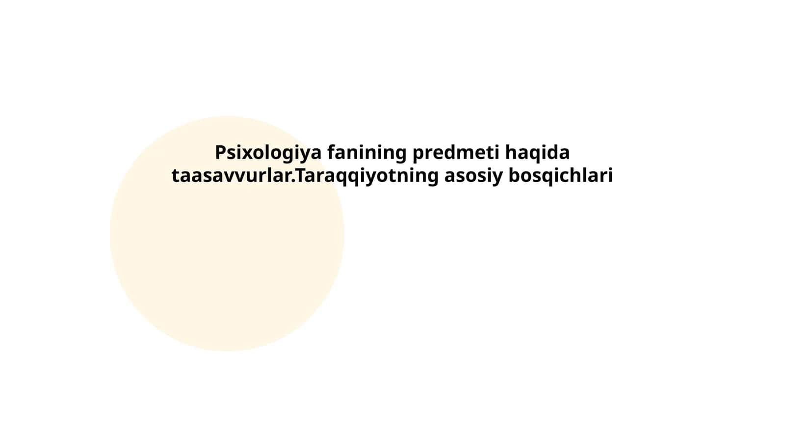 Psixologiya fanining asosiy tushunchalari