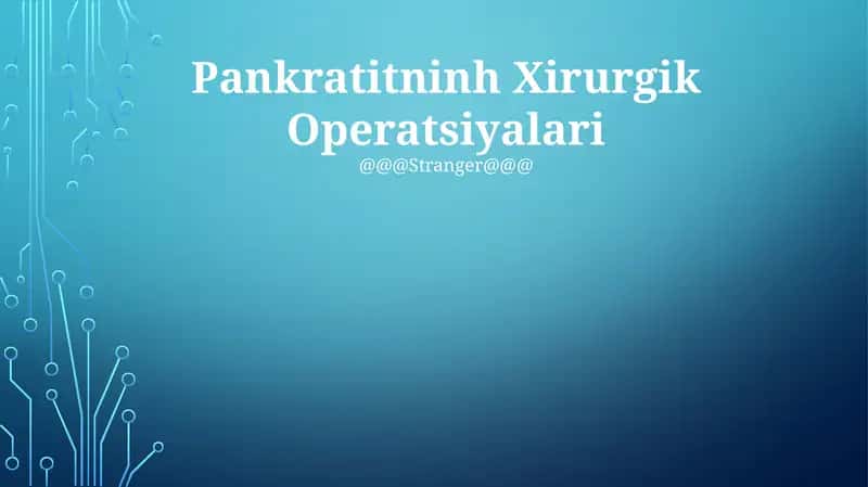 Pankratitninh Xirurgik Operatsiyalari