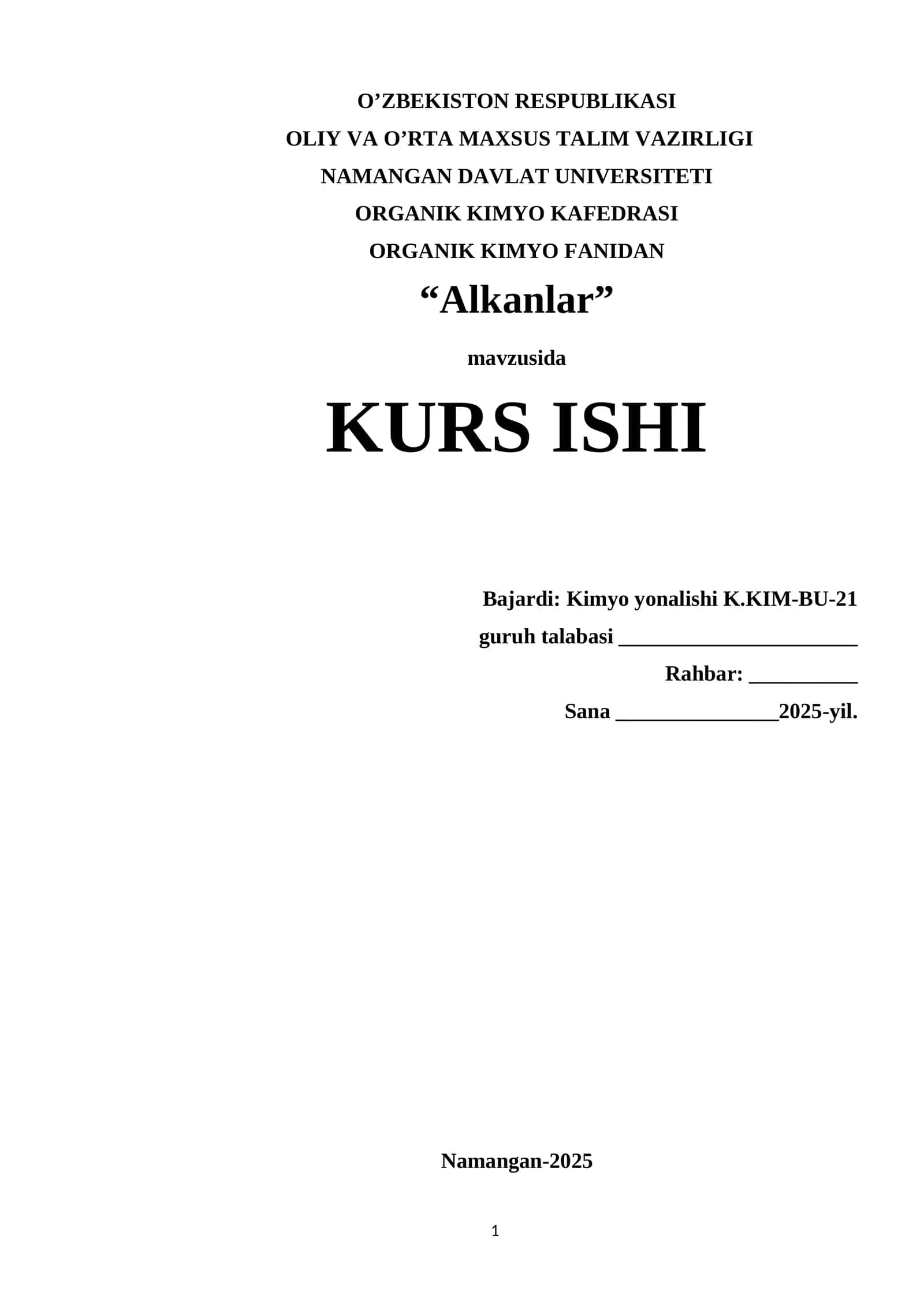 Alkanlar