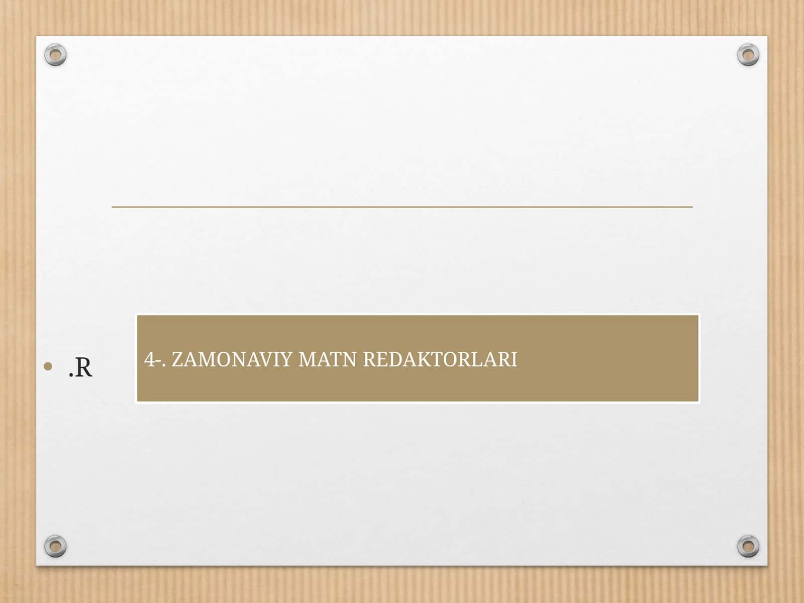 ZAMONAVIY MATN REDAKTORLARI