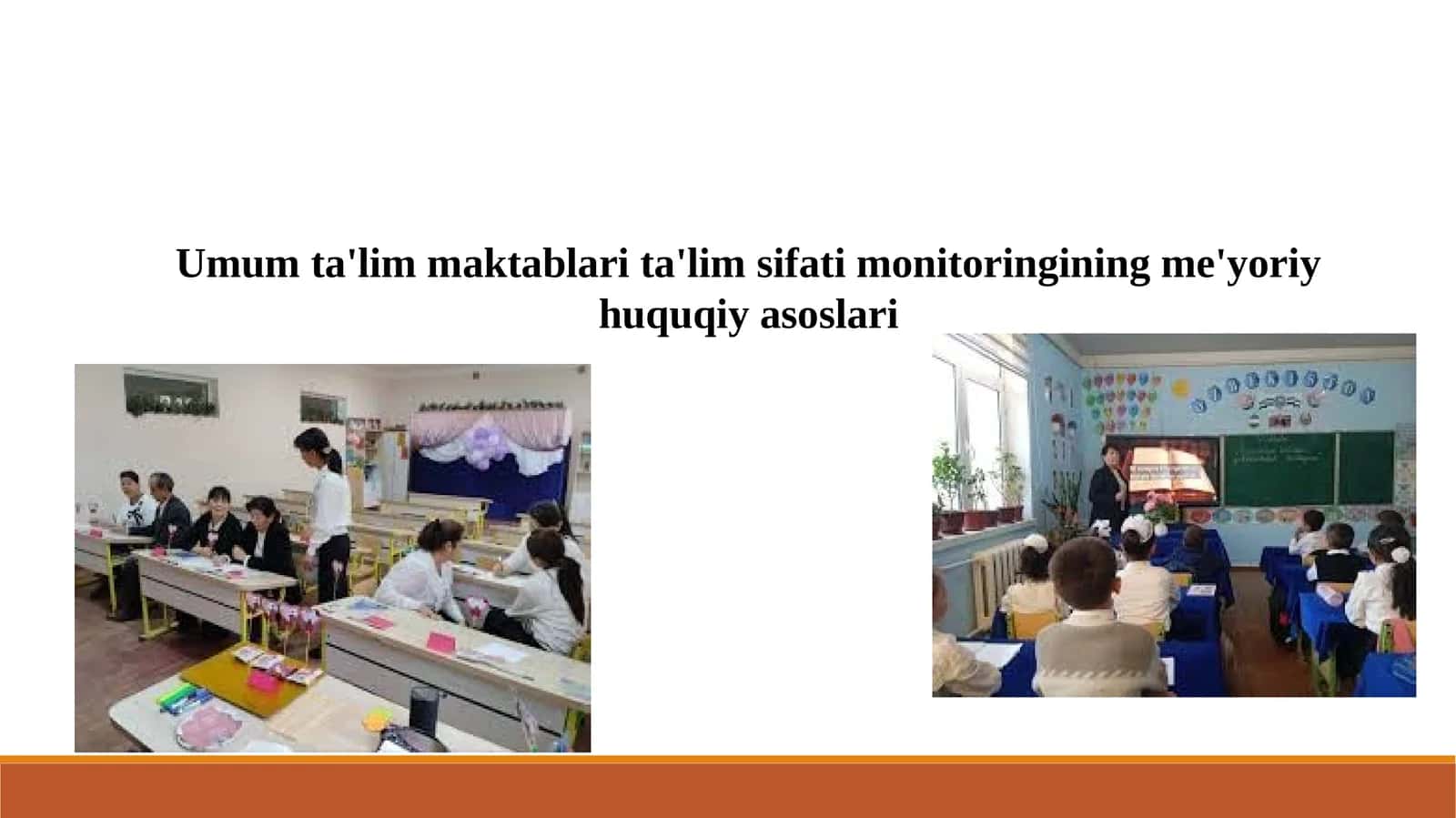 Umum ta'lim maktablari ta'lim sifati monitoringining me'yoriy huquqiy asoslari