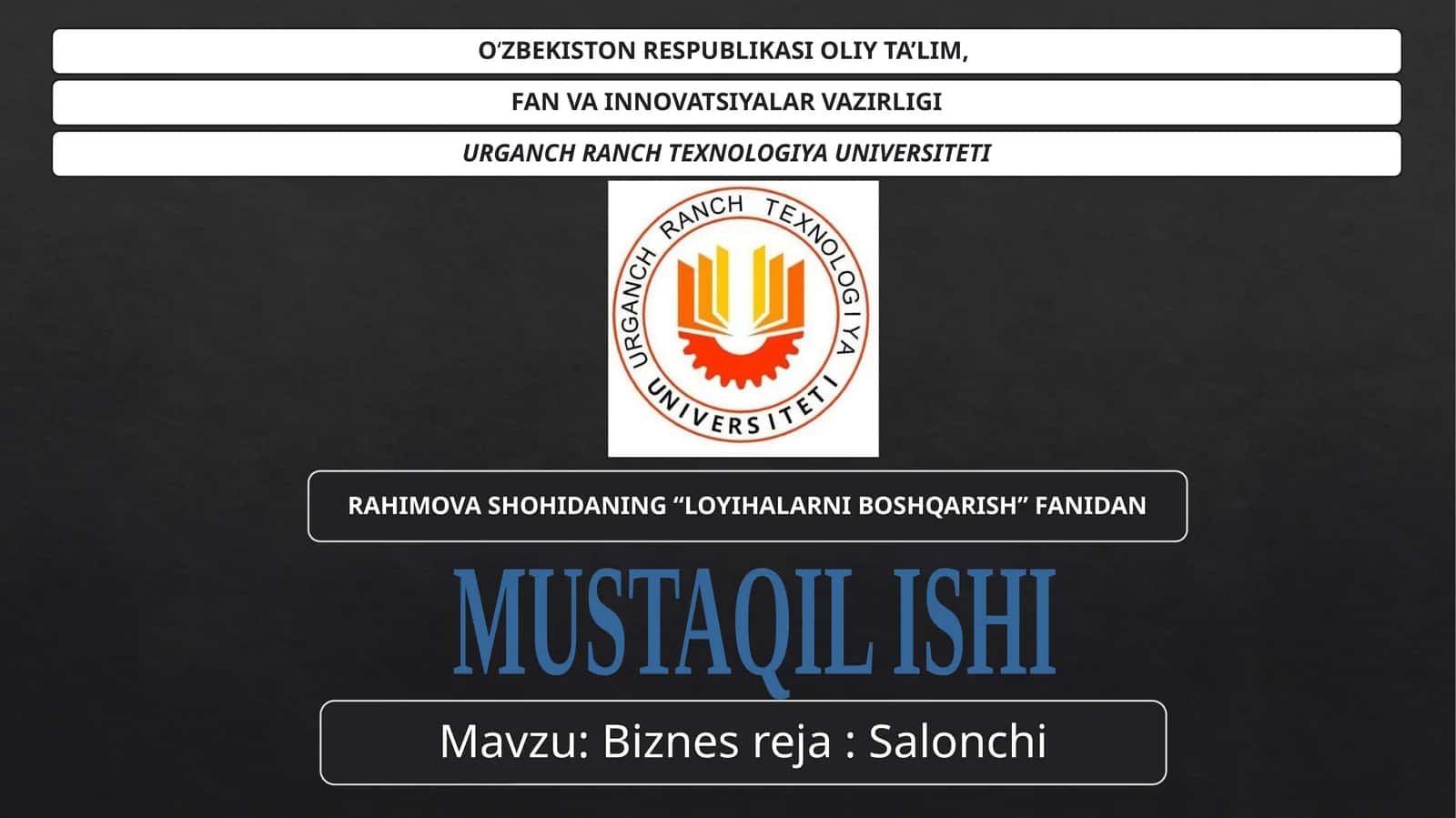 Go'zallik salonini tashkil etish biznes rejasi