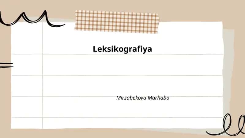 Leksikografiya by Mirzabekova Marhabo