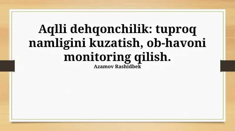 Aqlli Dehqonchilik
