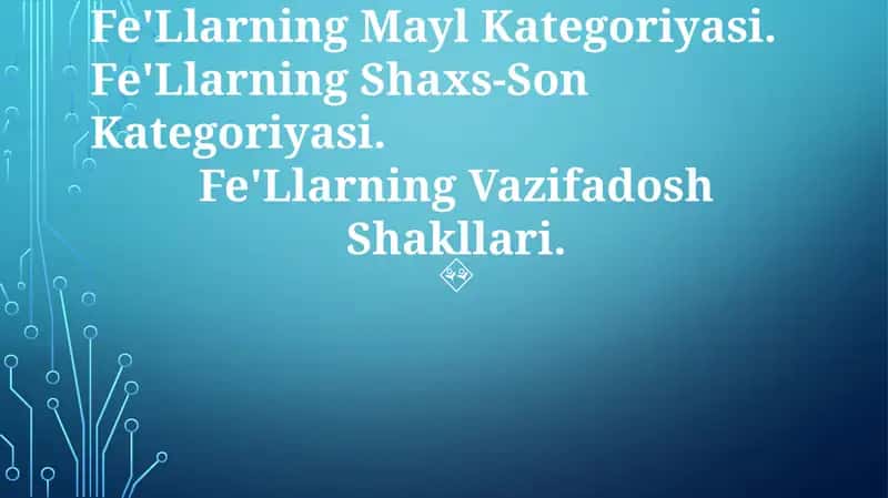 Fe'Llarning Nisbat Kategoriyasi