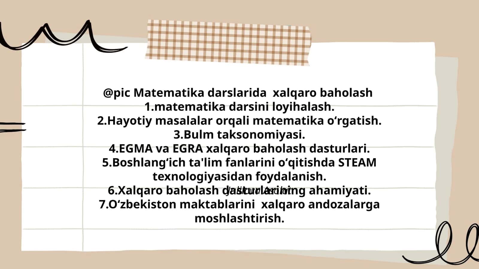 Matematika darslarida xalqaro baholash