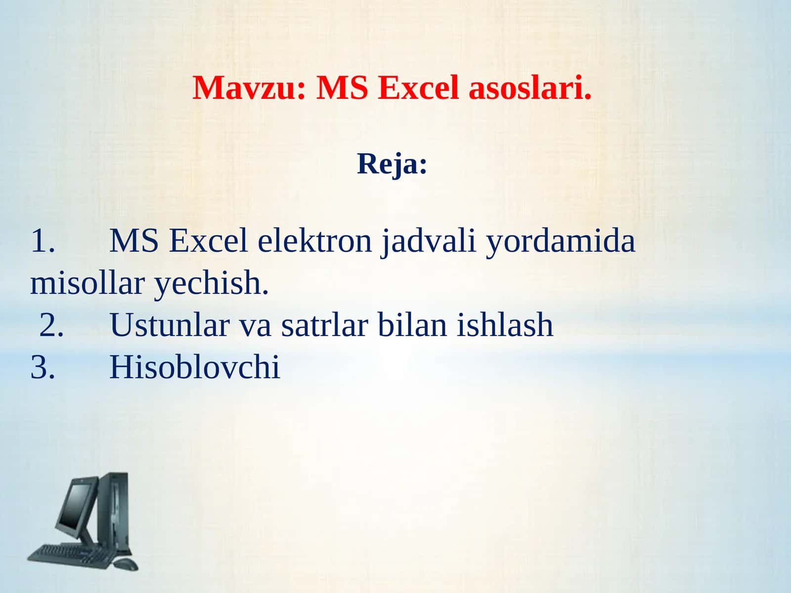 MS Excelasoslari
