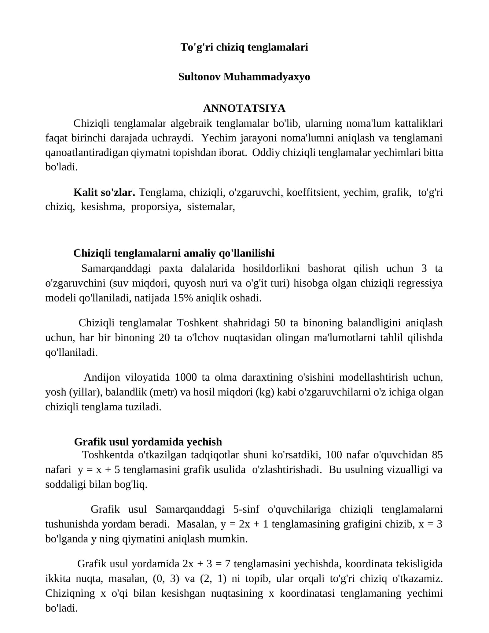 To'g'ri chiziq tenglamalari