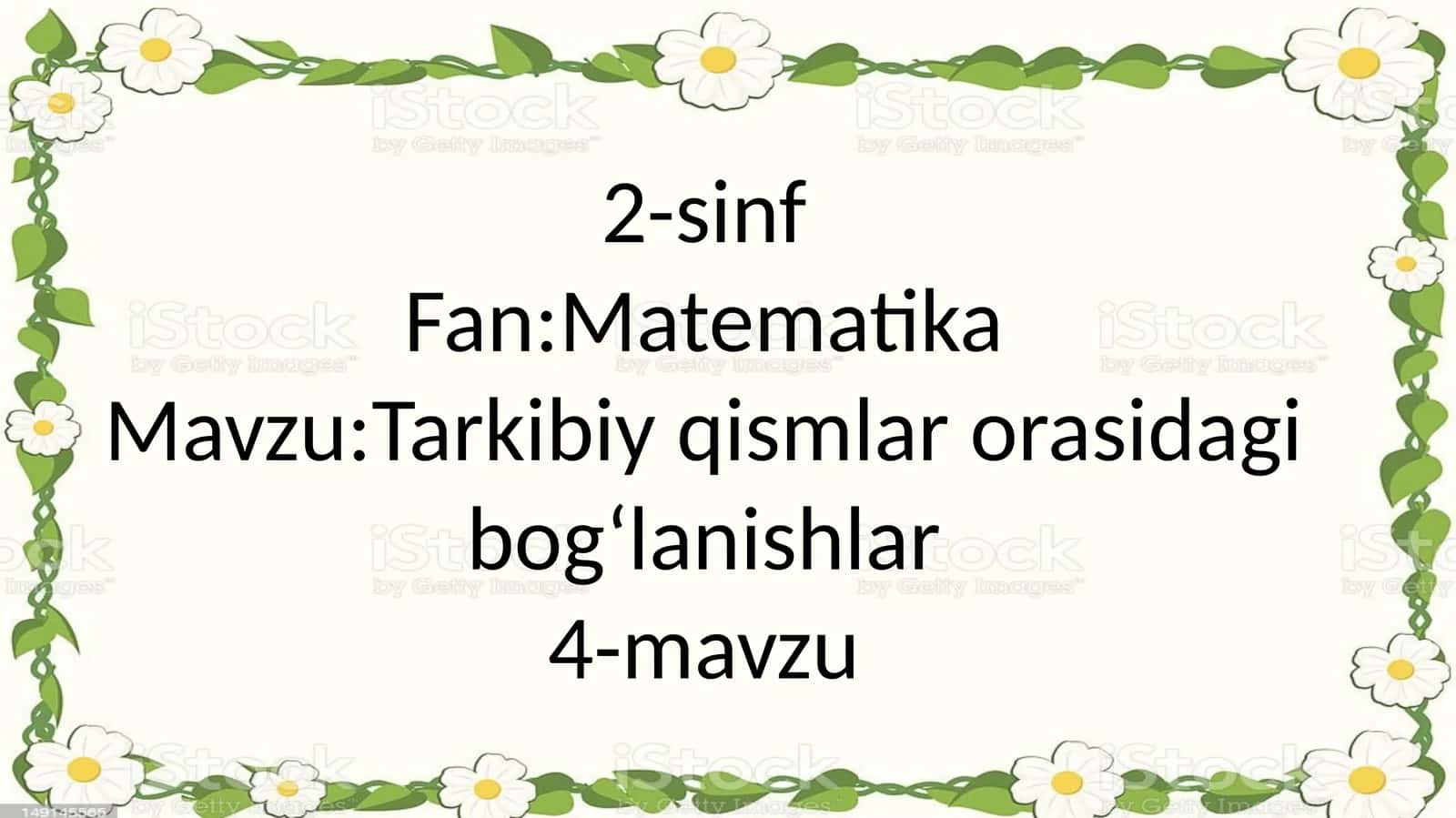 Matematika - Tarkibiy qismlar orasida bog‘lanishlar