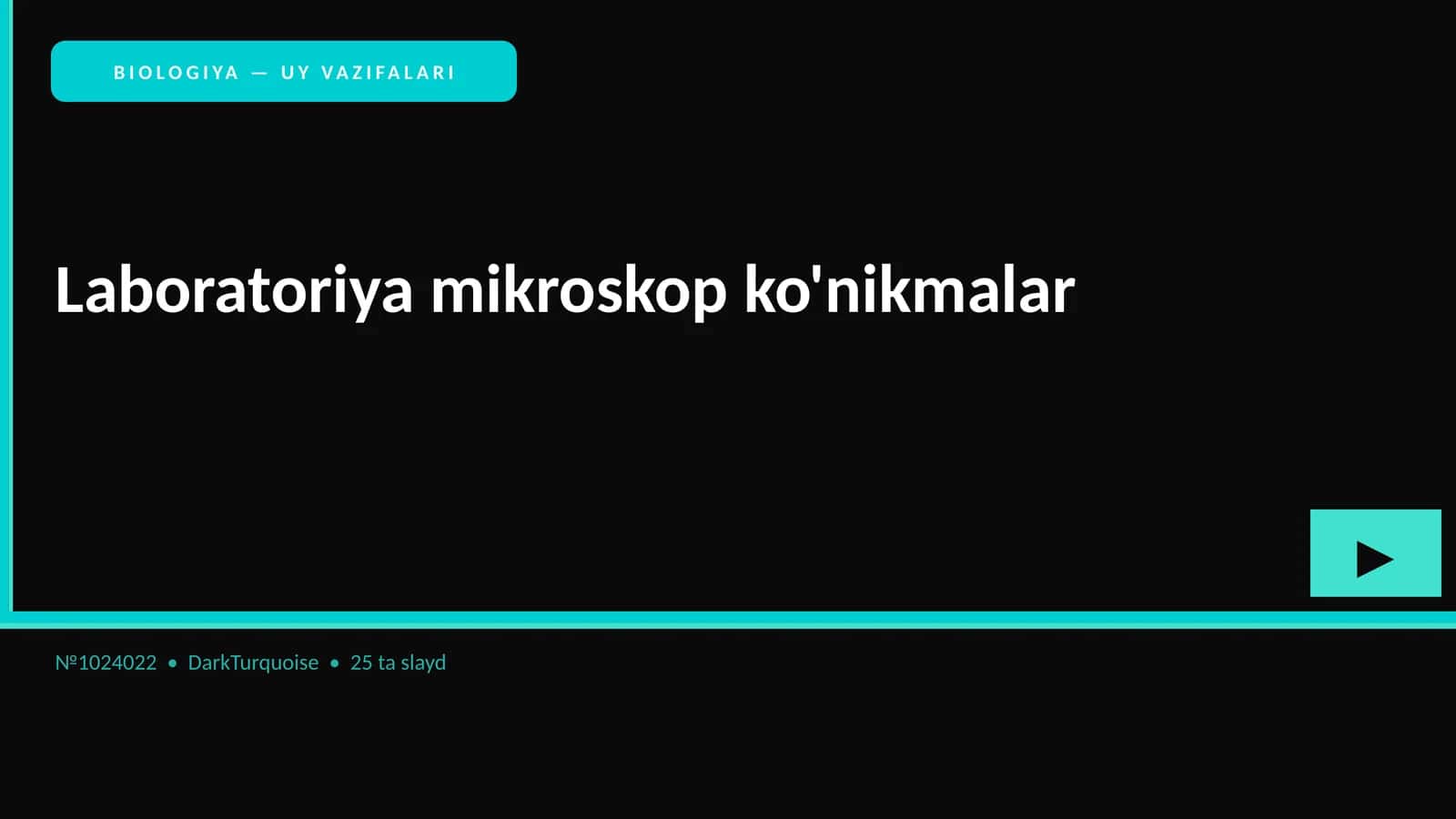 BIOLOGIYA — UY VAZIFALARI