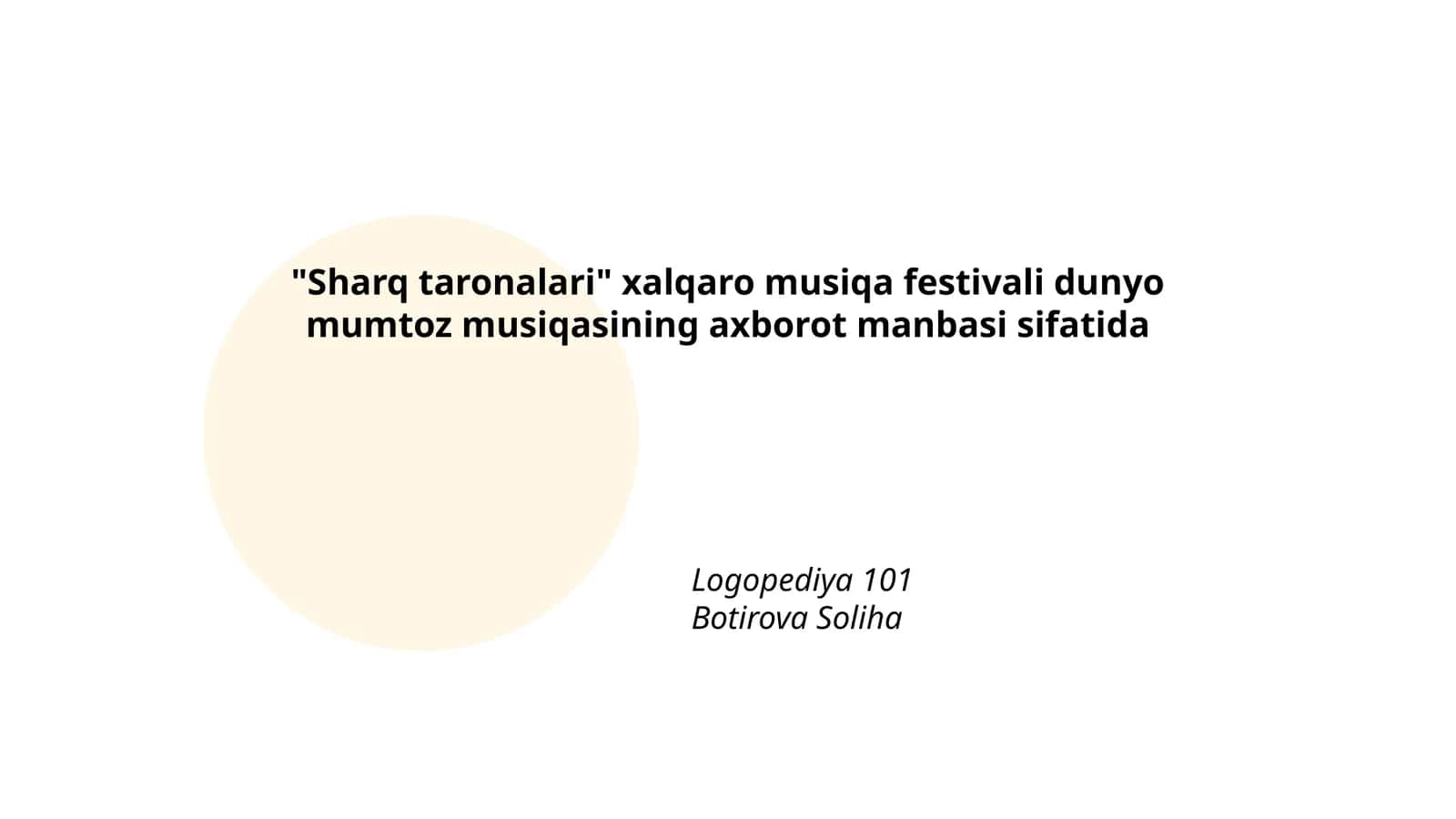 "Sharq taronalari" xalqaro musiqa festivali dunyo mumtoz musiqasining axborot manbasi sifatida