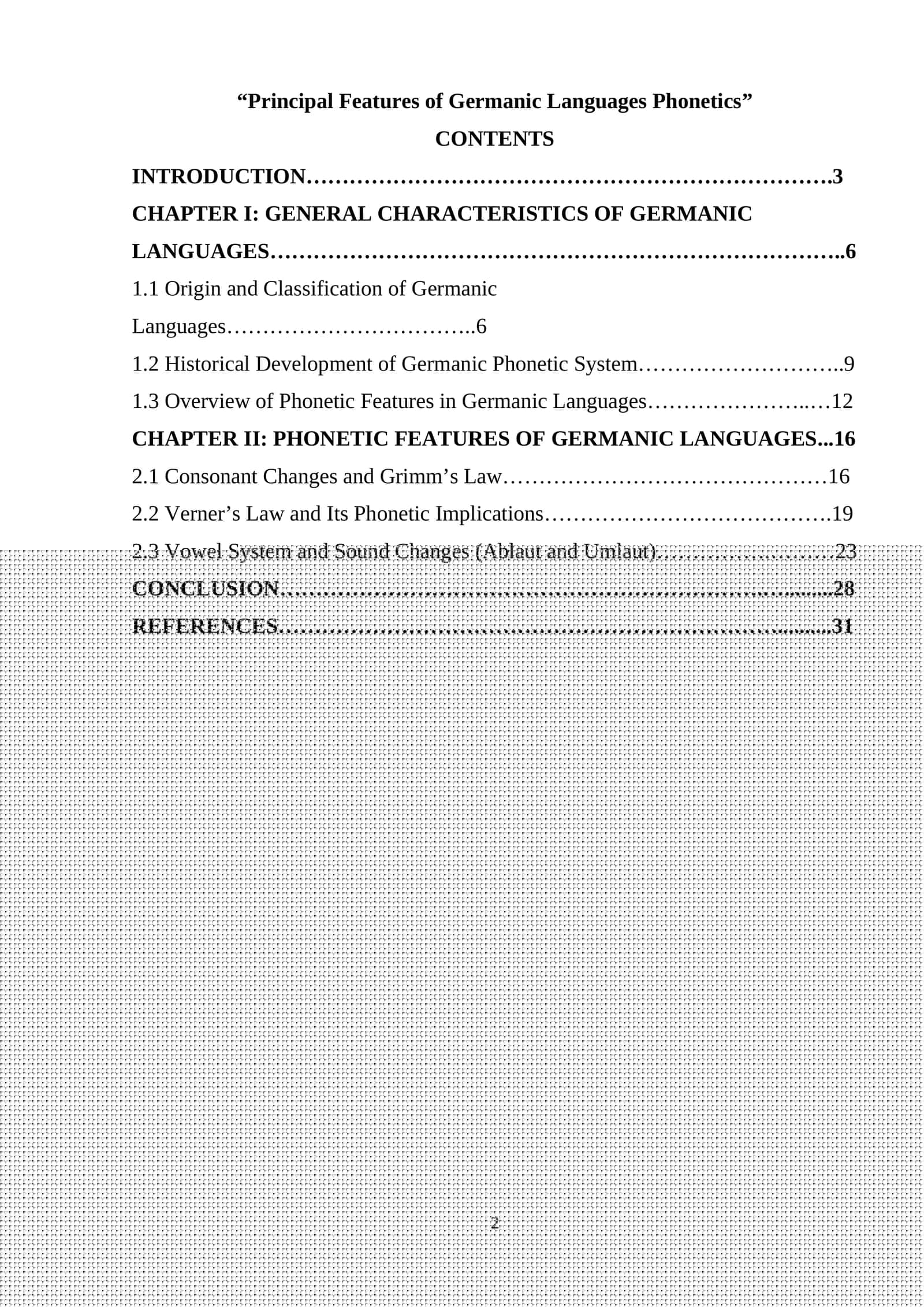 Principal Features of Germanic Languages Phonetics