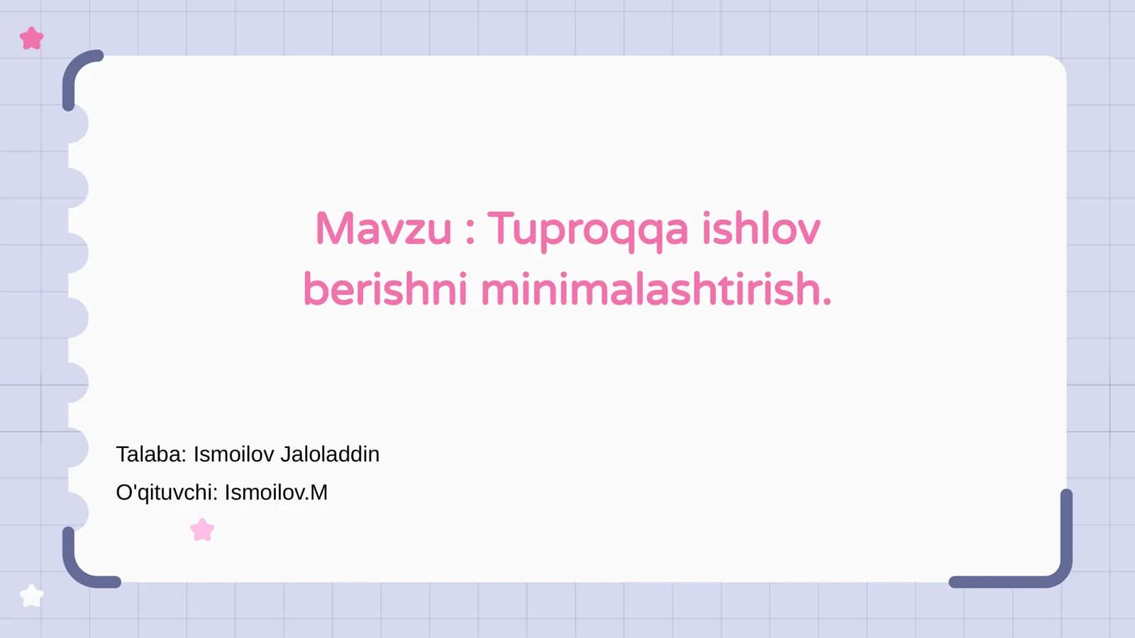 Tuproqqa ishlov berishni minimalashtirish