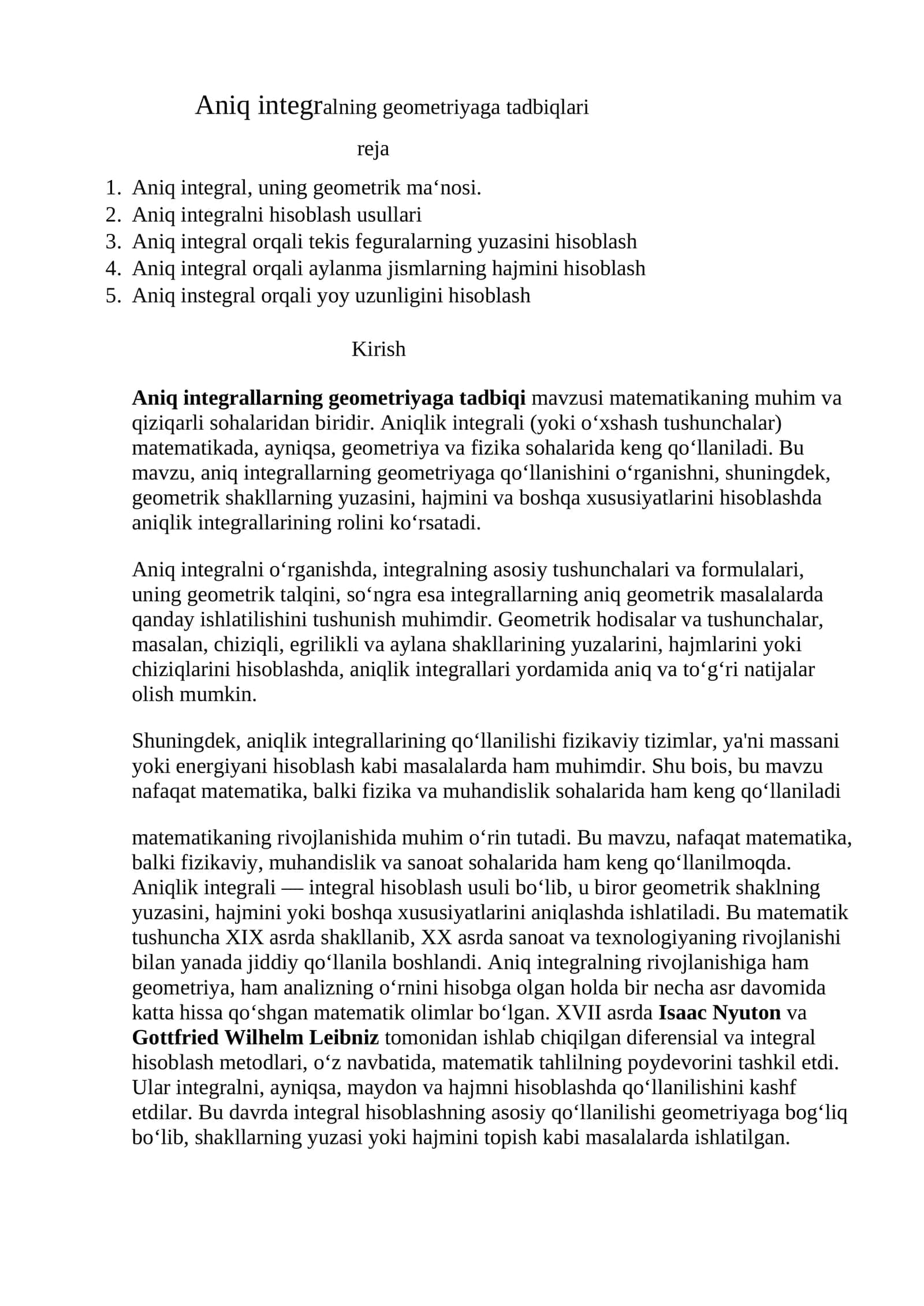 Aniq integral