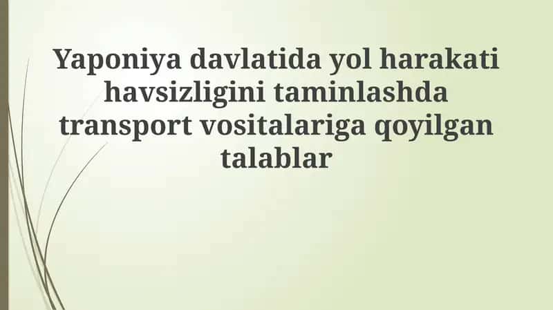 Yaponiyada Avtomobillar Tormoz Tizimi