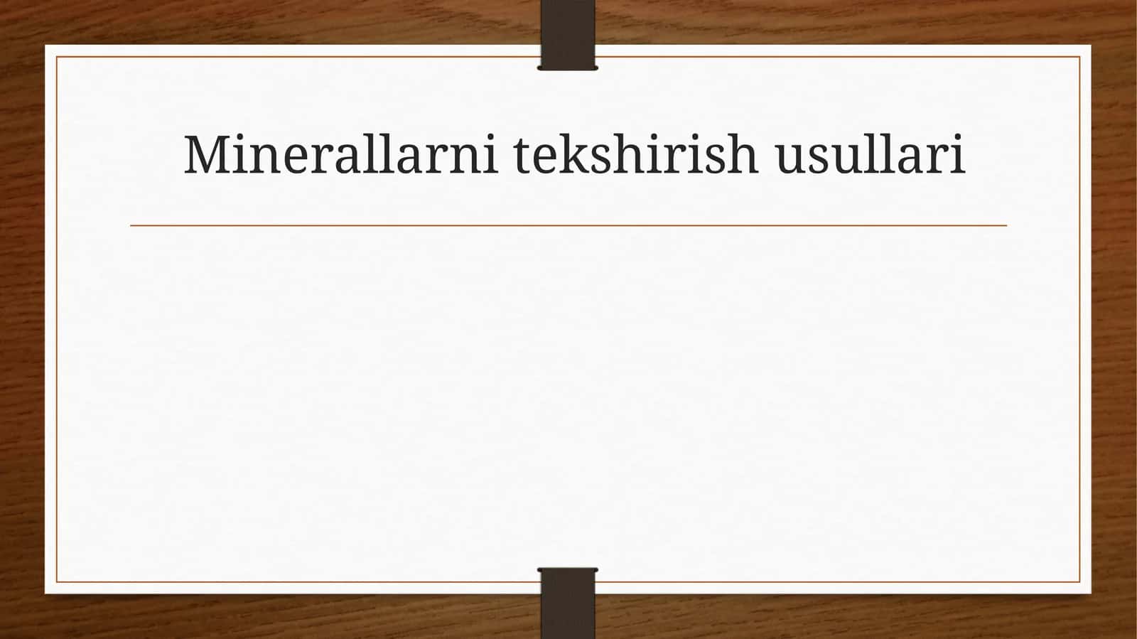 Minerallarnitekshirishusullari